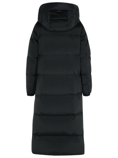 Woolrich 'Kelly' Long Black Polyamide Blend Down Jacket