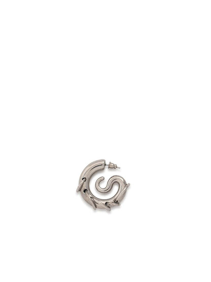 Panconesi Pierced Hoops' Silver Brass Earrings