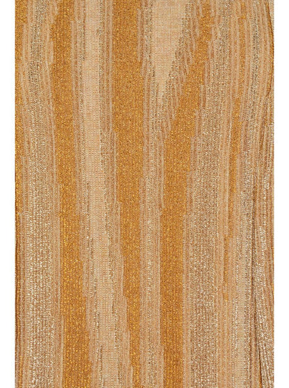 Metallic Long Sleeveless Dress With Square Neck And Criss-Crossed Shoulder Straps On The Rear In Tech Fabric Woman