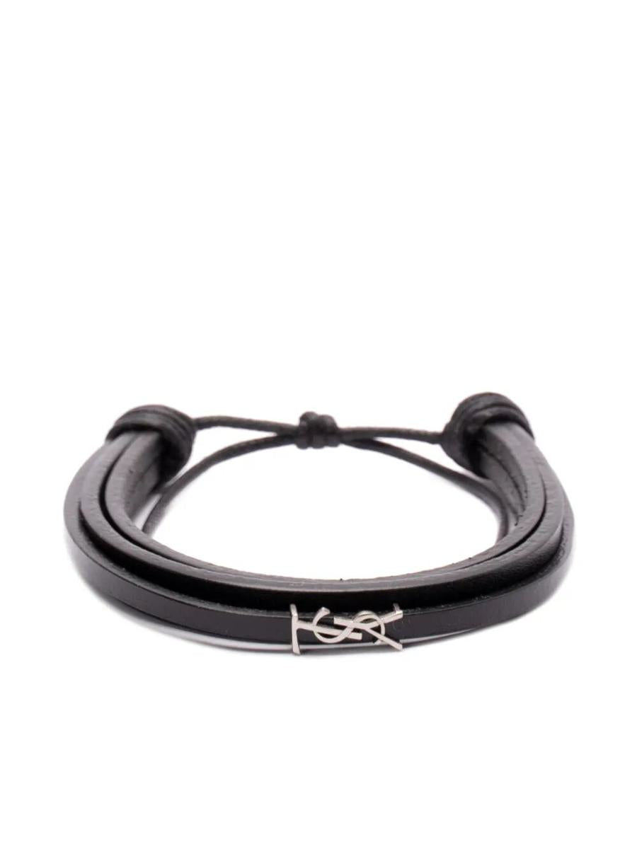 Saint Laurent Cassandre Multi-Strand Leather Bracelet Accessories