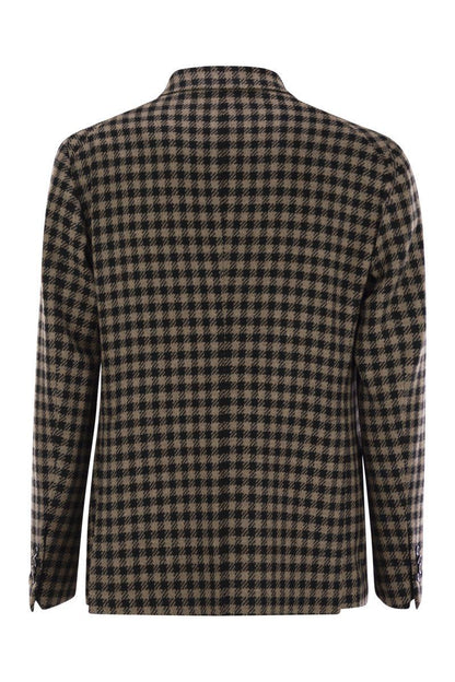 Tagliatore Houndstooth Virgin Wool Blend Jacket