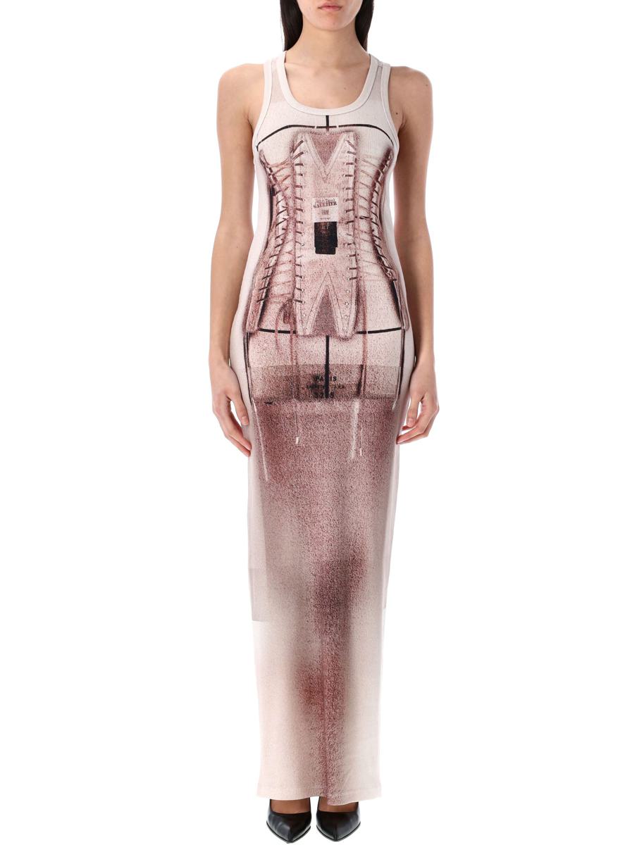 Jean Paul Gaultier Corset Trompe L'Oeil Knit Dress