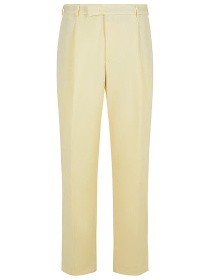 Pt Torino Ivory Virgin Wool Trousers