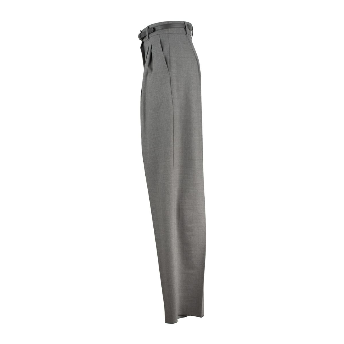 Max Mara Grey Wool Knit Pants
