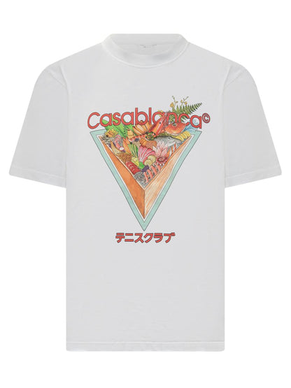 Casablanca White Casablanca T-Shirt With Sushi Graphic Print