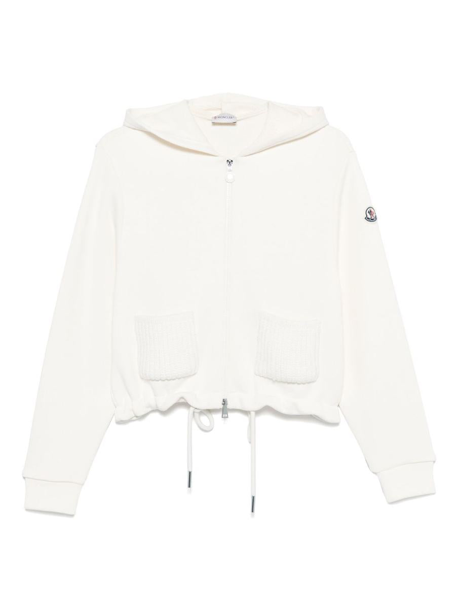 Moncler White Hoodie With Coulisse