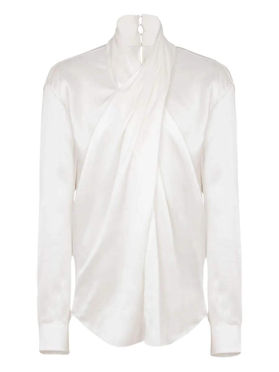 Balmain Crossed Fluid Silk Shirt Clothing