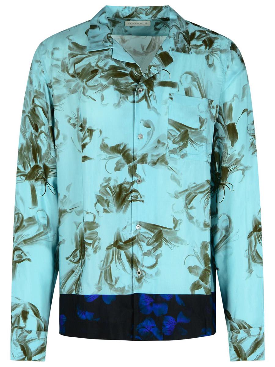 Dries Van Noten Light Blue Viscose Shirt