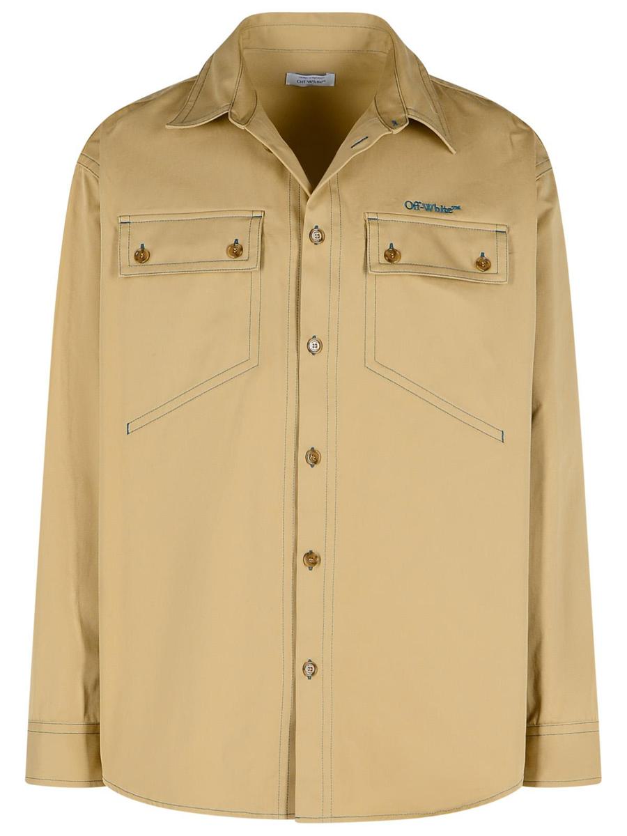 Off-White 'Over' Beige Cotton Shirt