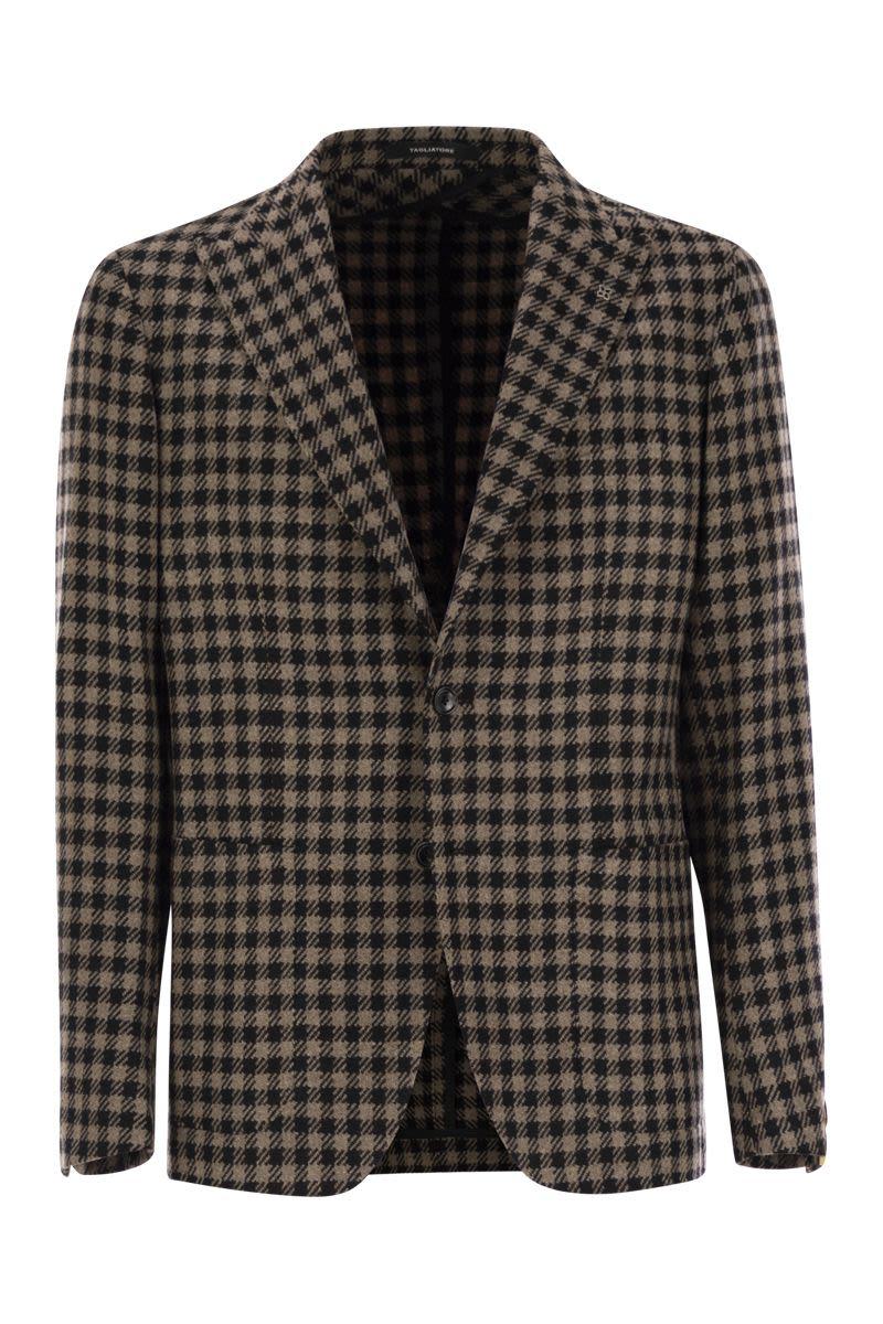 Tagliatore Houndstooth Virgin Wool Blend Jacket