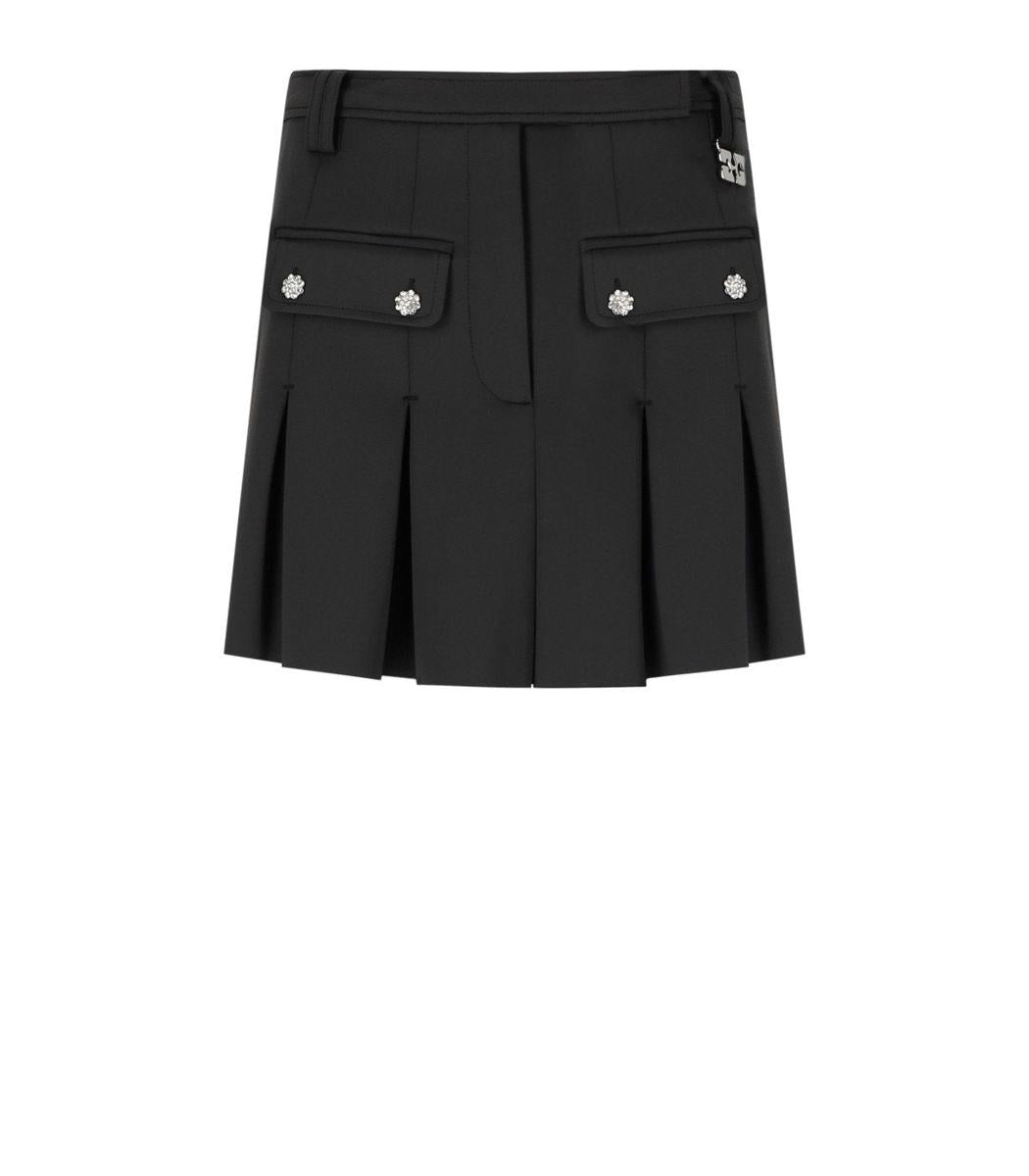 Ganni Black Pleated Mini Skirt