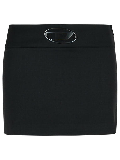 Diesel 'Dixy' Black Polyester Blend Miniskirt