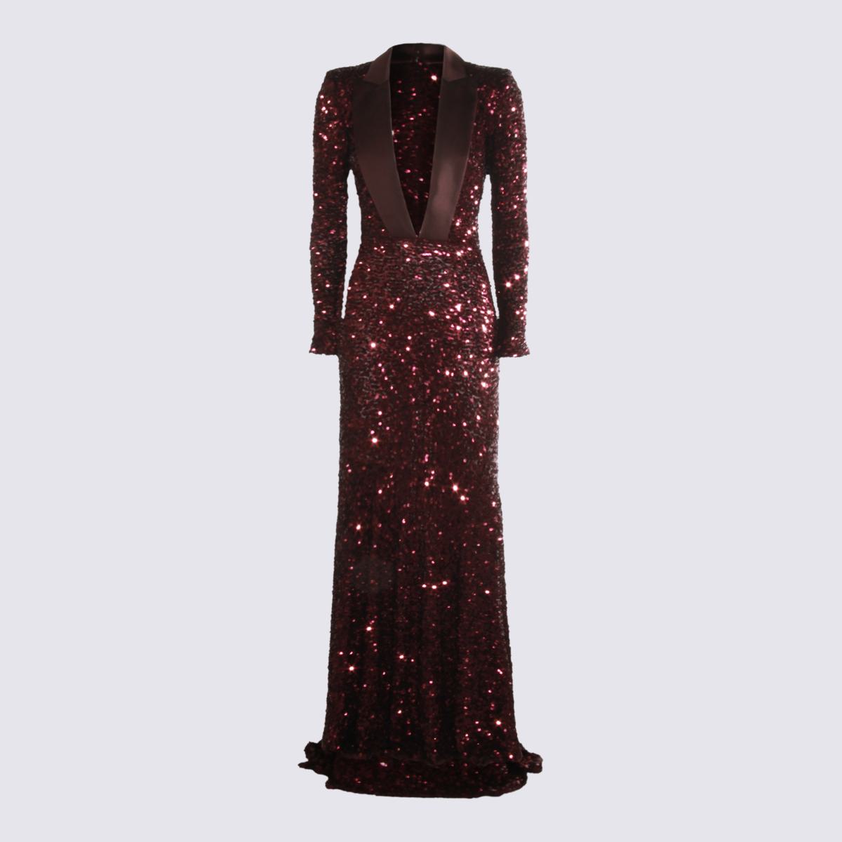 Elisabetta Franchi Dark Red Maxi Dress