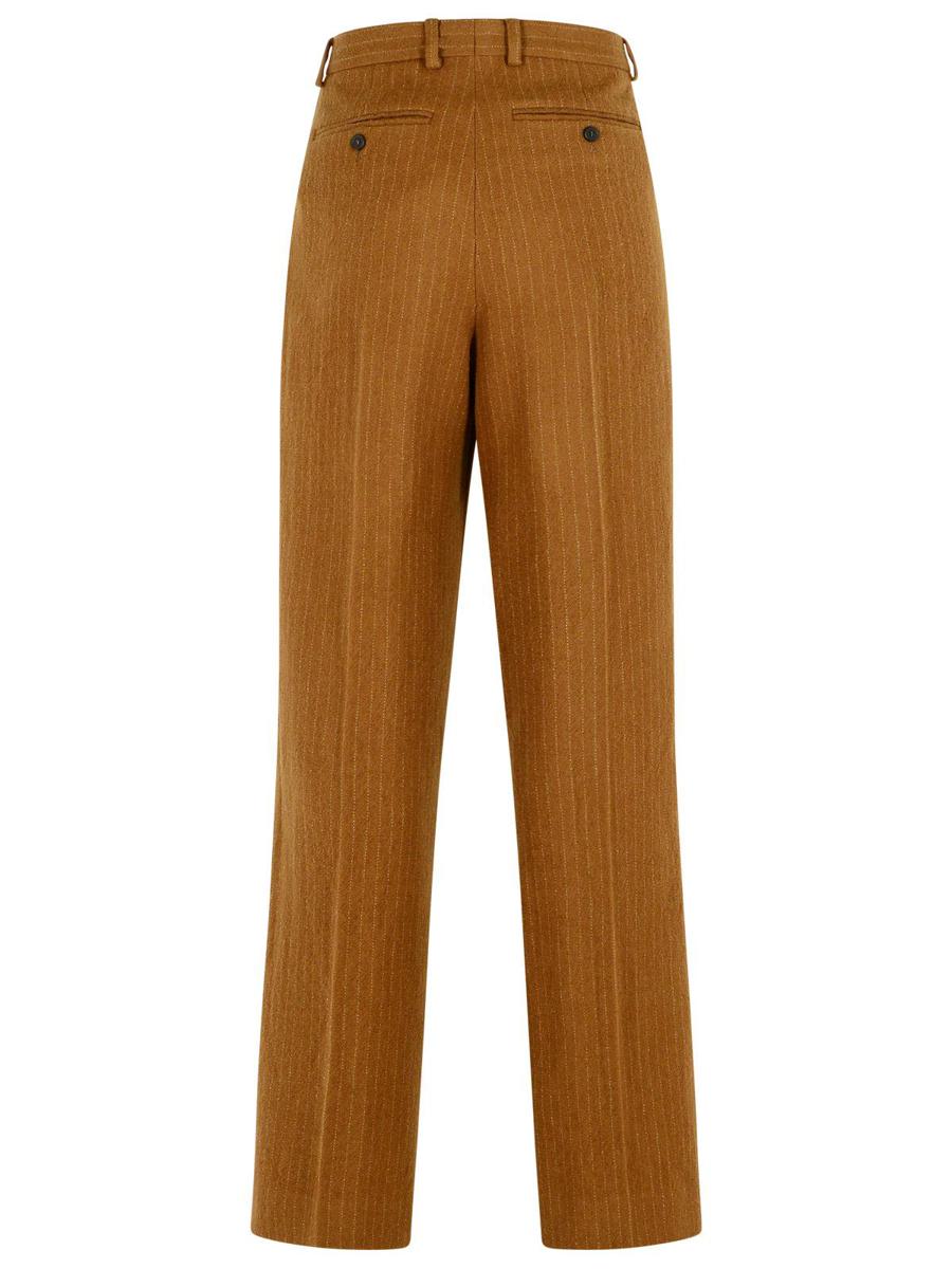 Dries Van Noten 'Penrud' Straight Brown Wool Pants