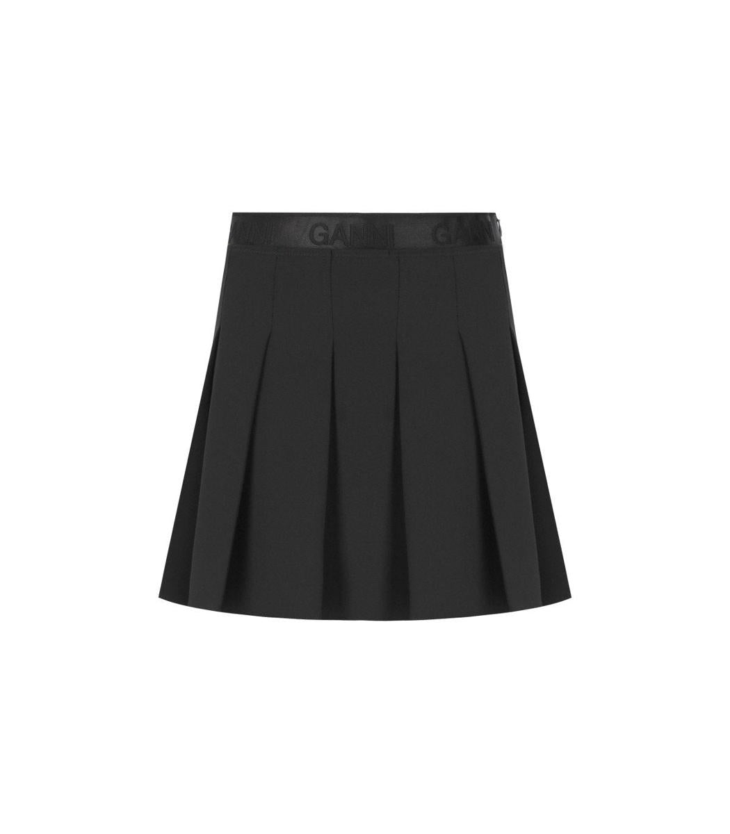 Ganni Black Pleated Mini Skirt