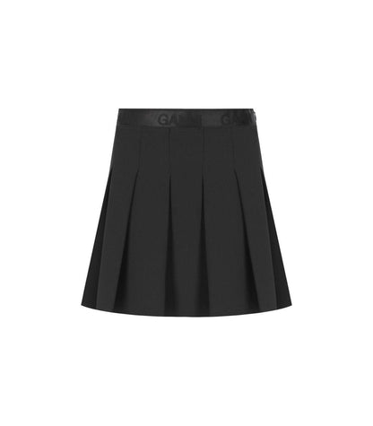 Ganni Black Pleated Mini Skirt
