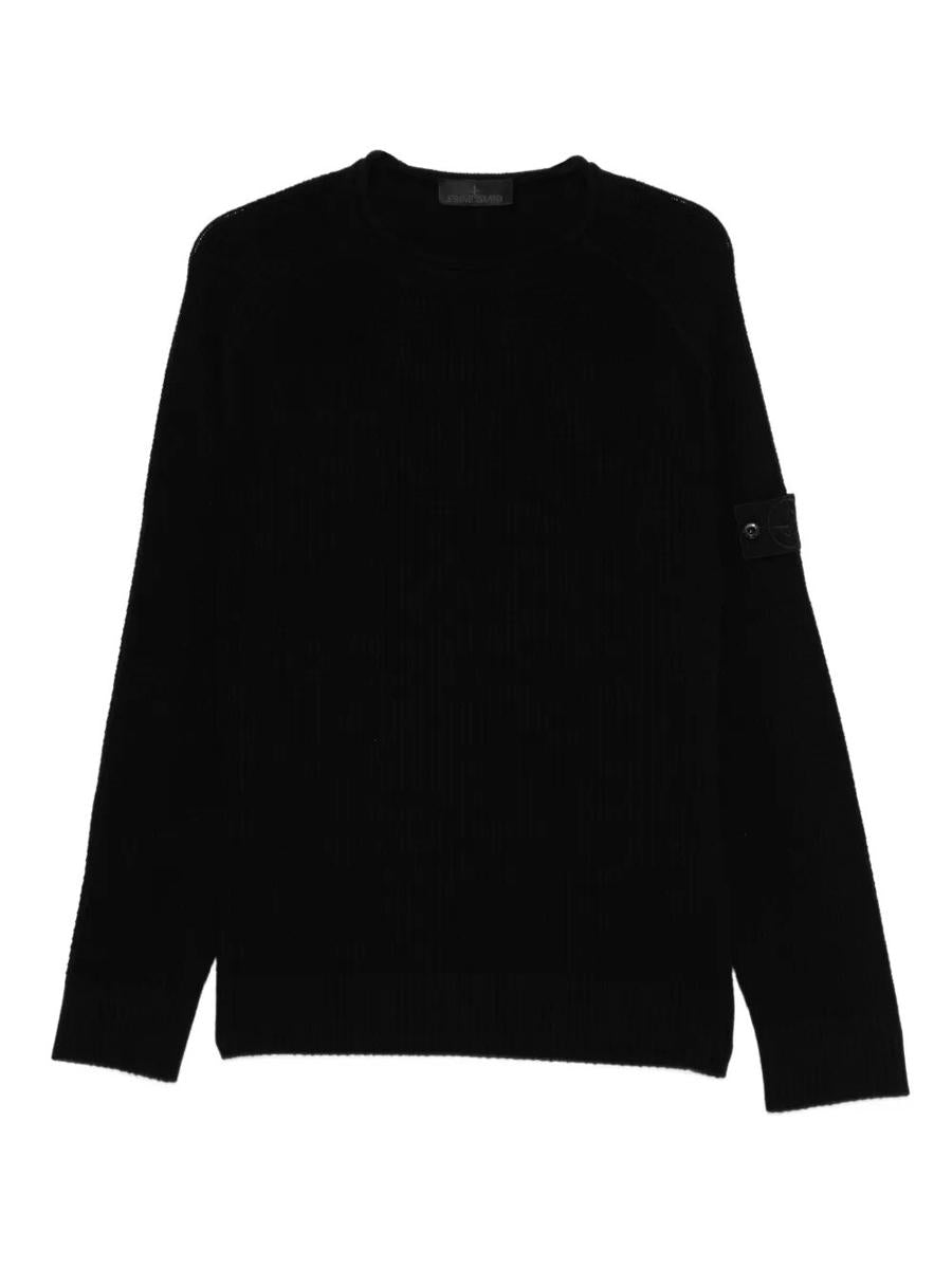 Stone Island Ribbed Crew-Neck Wool Sweater Clothing