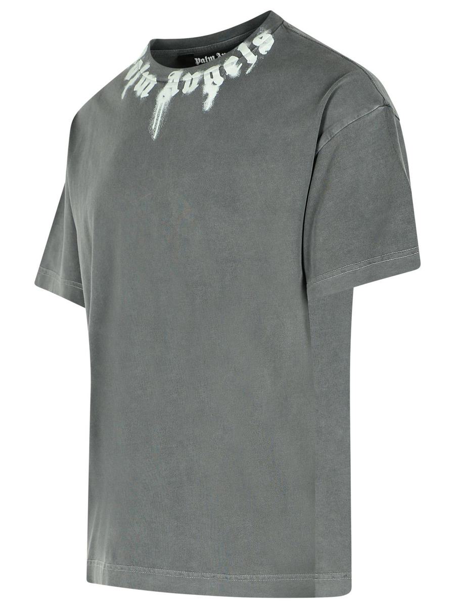 Palm Angels Gray Cotton T-Shirt