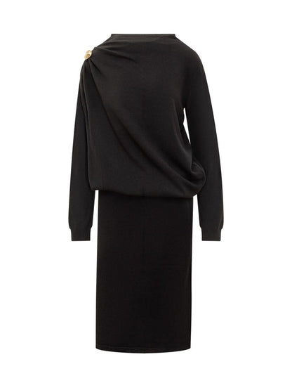 Fabiana Filippi Black Dress With Draping By Fabiana Filippi