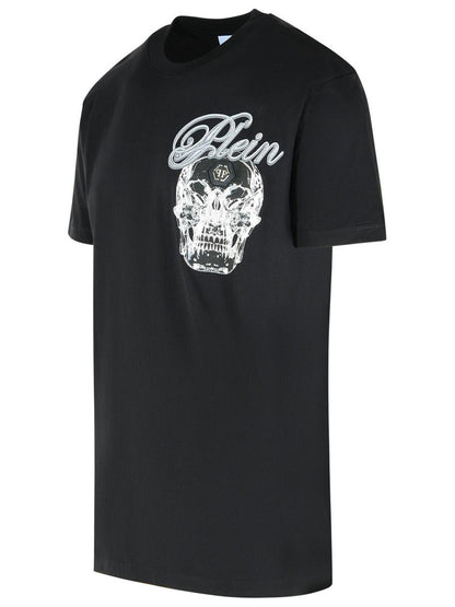 Philipp Plein Black Cotton T-Shirt