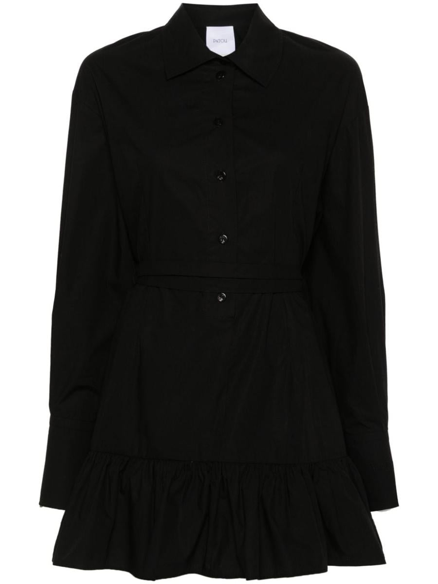 Patou Ruffled Mini Shirt Dress