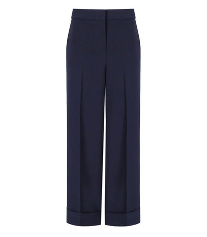 Essentiel Antwerp Imo Navy Blue Cropped Trousers