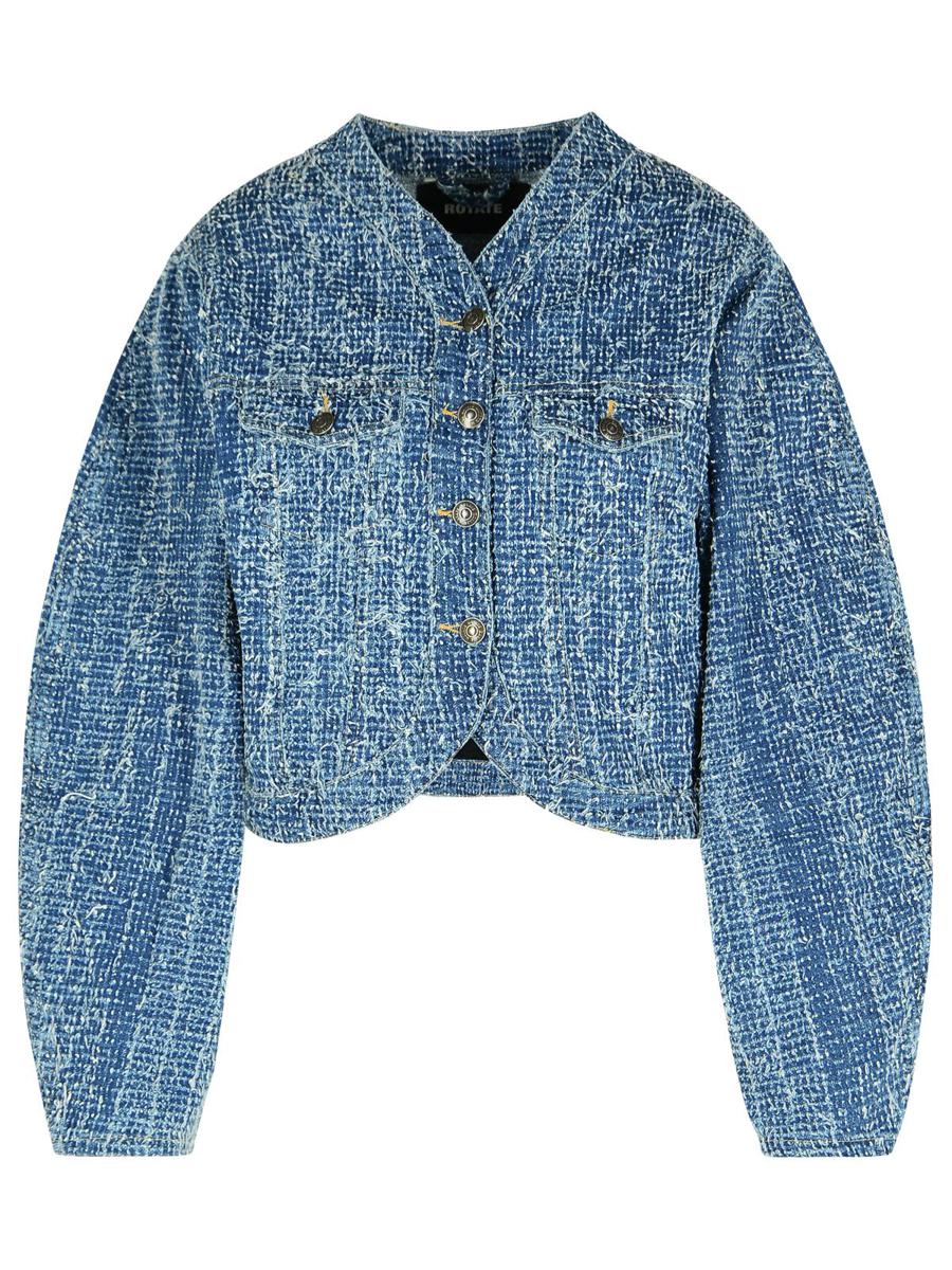 Rotate Birger Christensen Blue Cotton Short Jacket