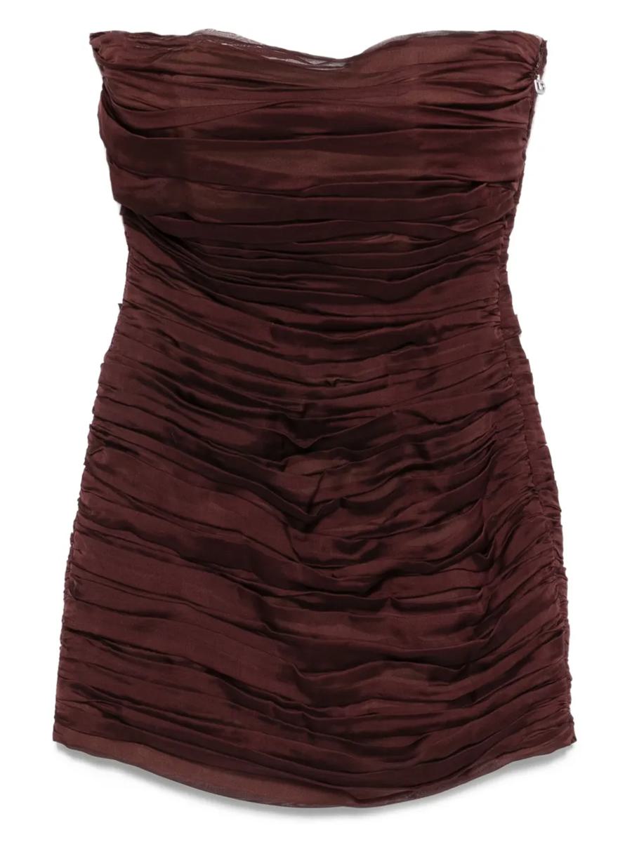 Raquel Diniz New Ambra Strapless Pleated Short Dress