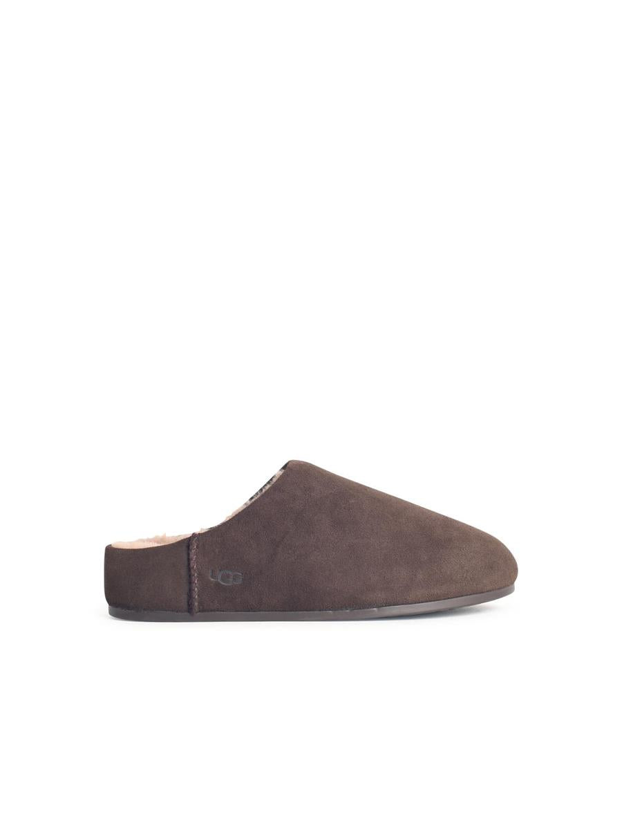 UGG 'Elea Slip-On' Brown Leather Slippers