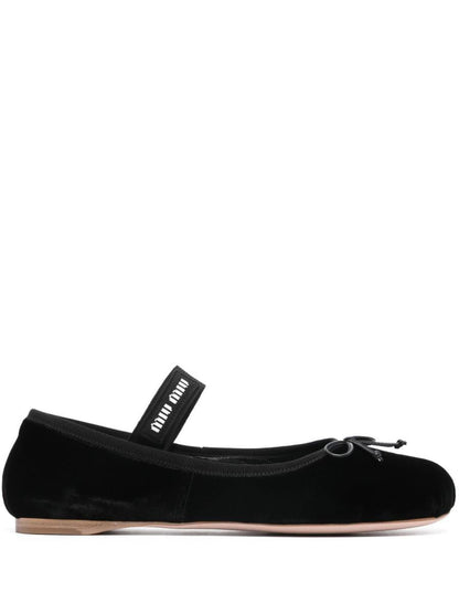 Miu Miu Velvet Ballerina Shoes