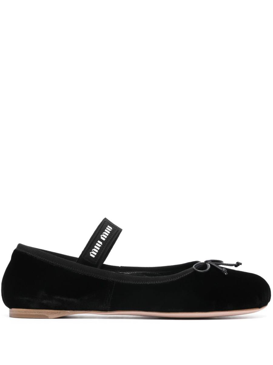 Miu Miu Velvet Ballerina Shoes