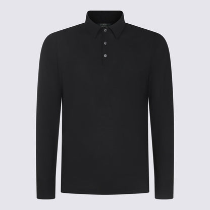 Zanone Black Cotton Top