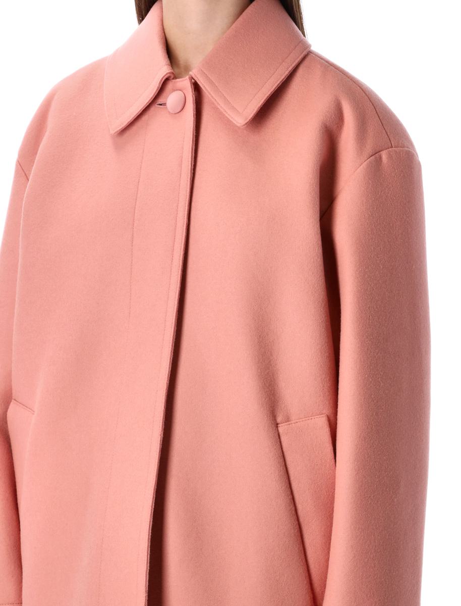 Fendi Pink Wool Felt Single-Breasted Midi Coat