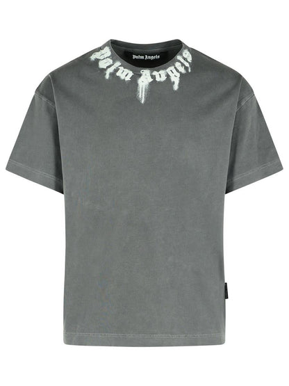 Palm Angels Gray Cotton T-Shirt