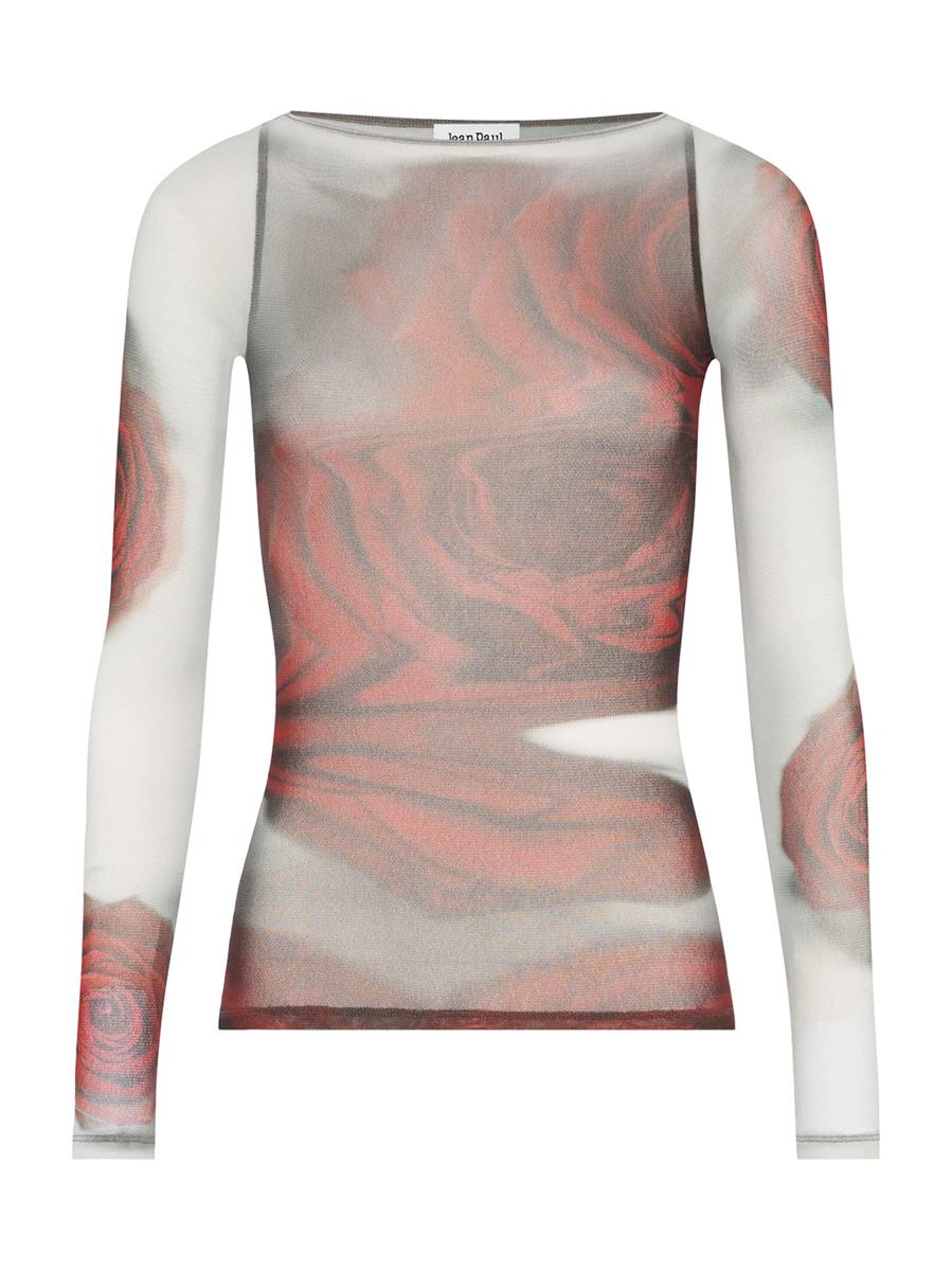 Jean Paul Gaultier The Red Blurry Roses Top