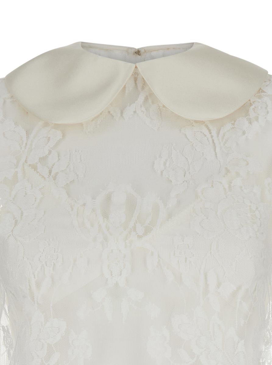 White Minidress In Chantilly Lace Woman