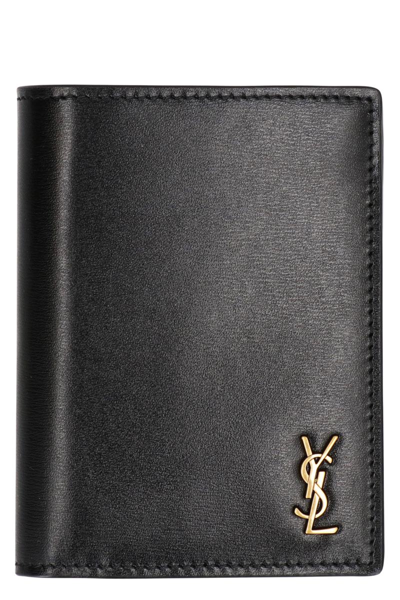 Saint Laurent Tiny Cassandre Leather Card Holder
