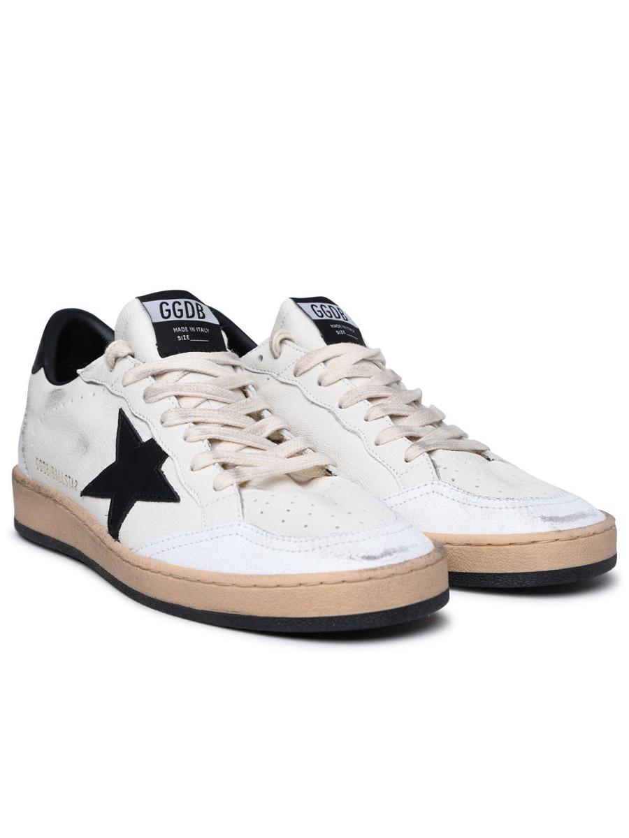 Golden Goose 'Ball Star' White Leather Sneakers