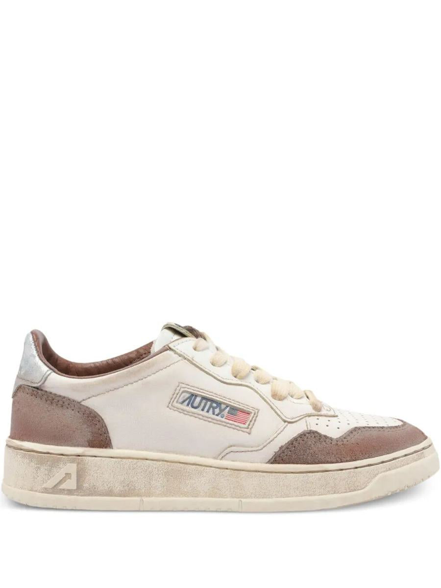 Autry Super Vintage Low Sneakers In Burn And Silver Shoes