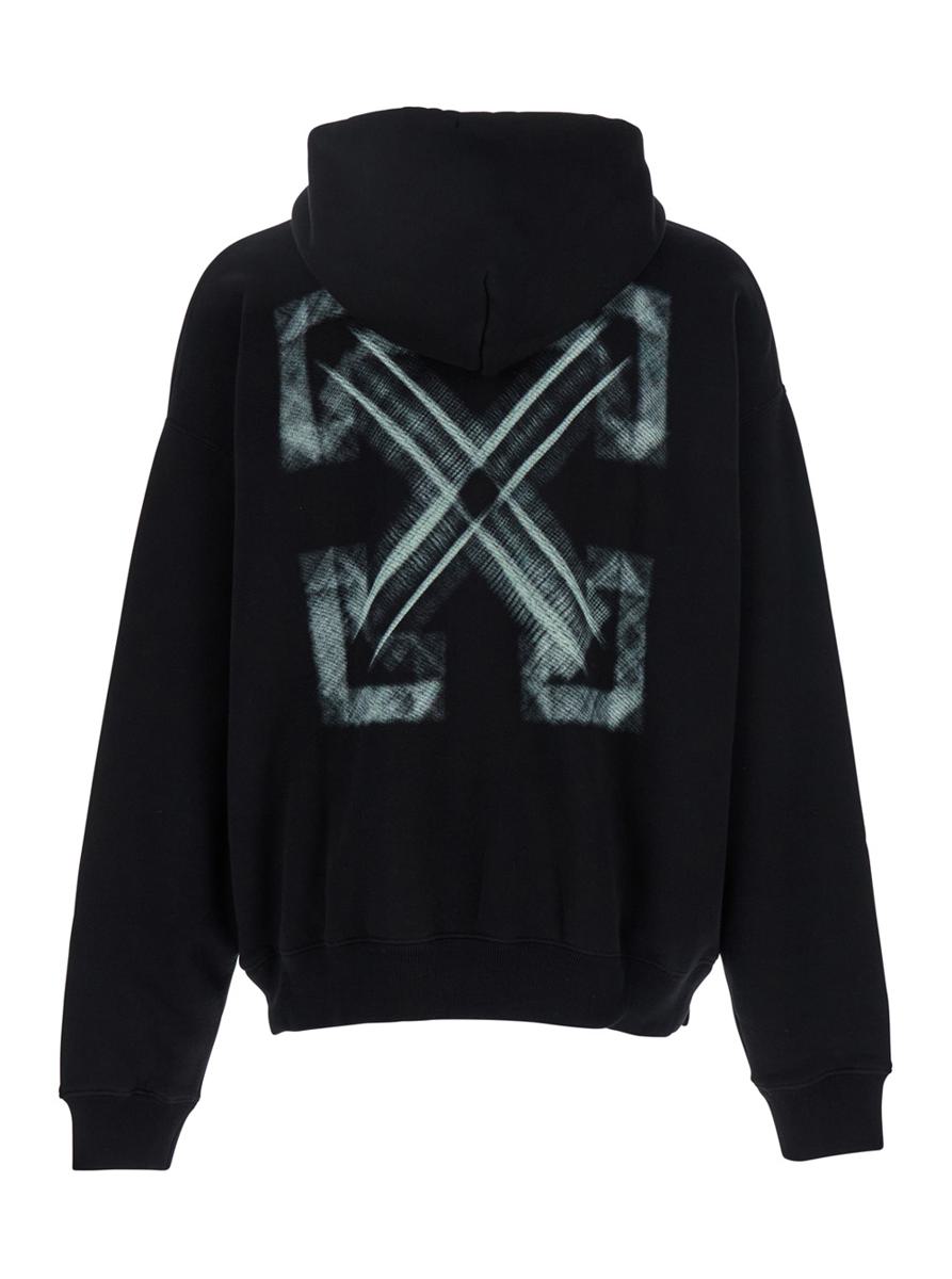 'Vibe Arrow Skate' Black Hoodie With Drawstring Hood And Maxi Logo Print On The Rear In Cotton Man