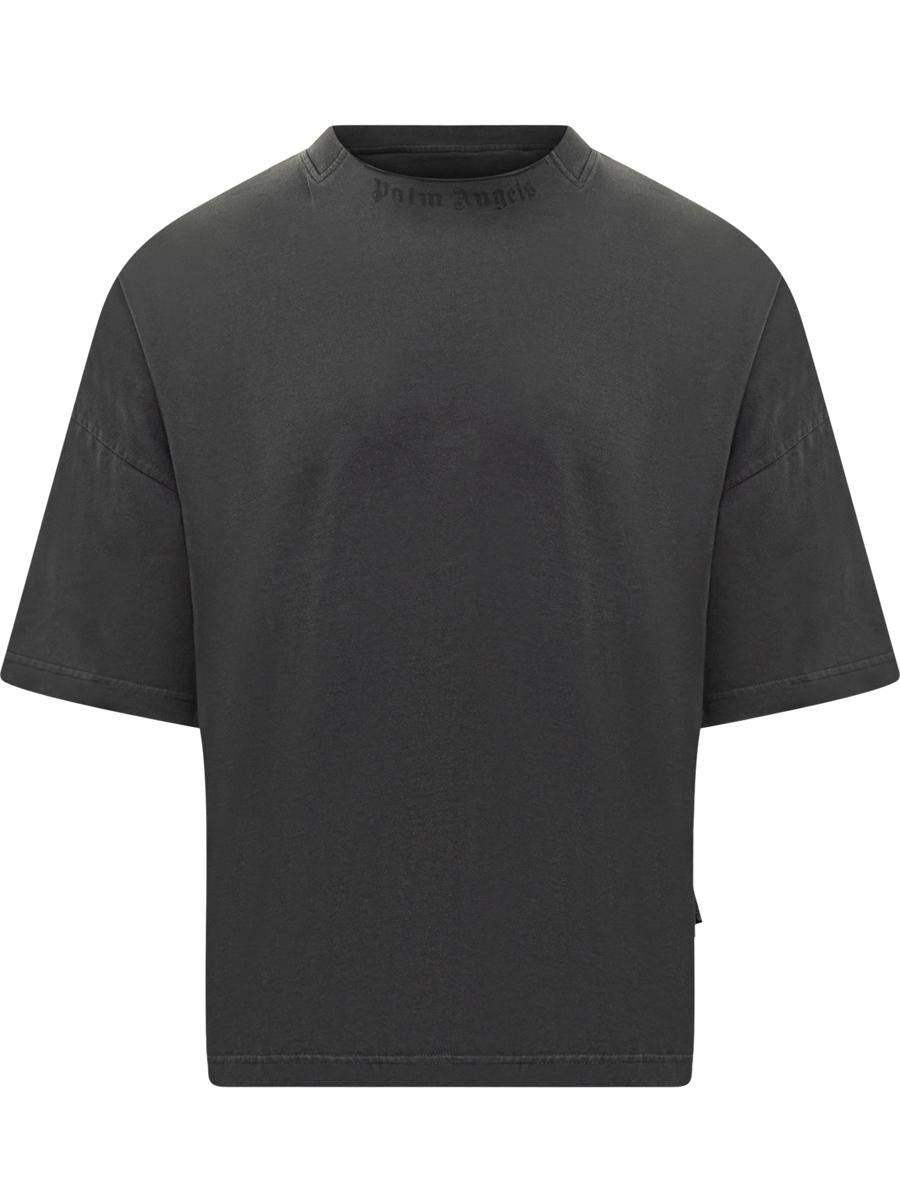 Palm Angels Palm Angels Black Logo Neck T-Shirt