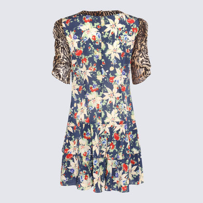 Rixo Navy Silk Dress