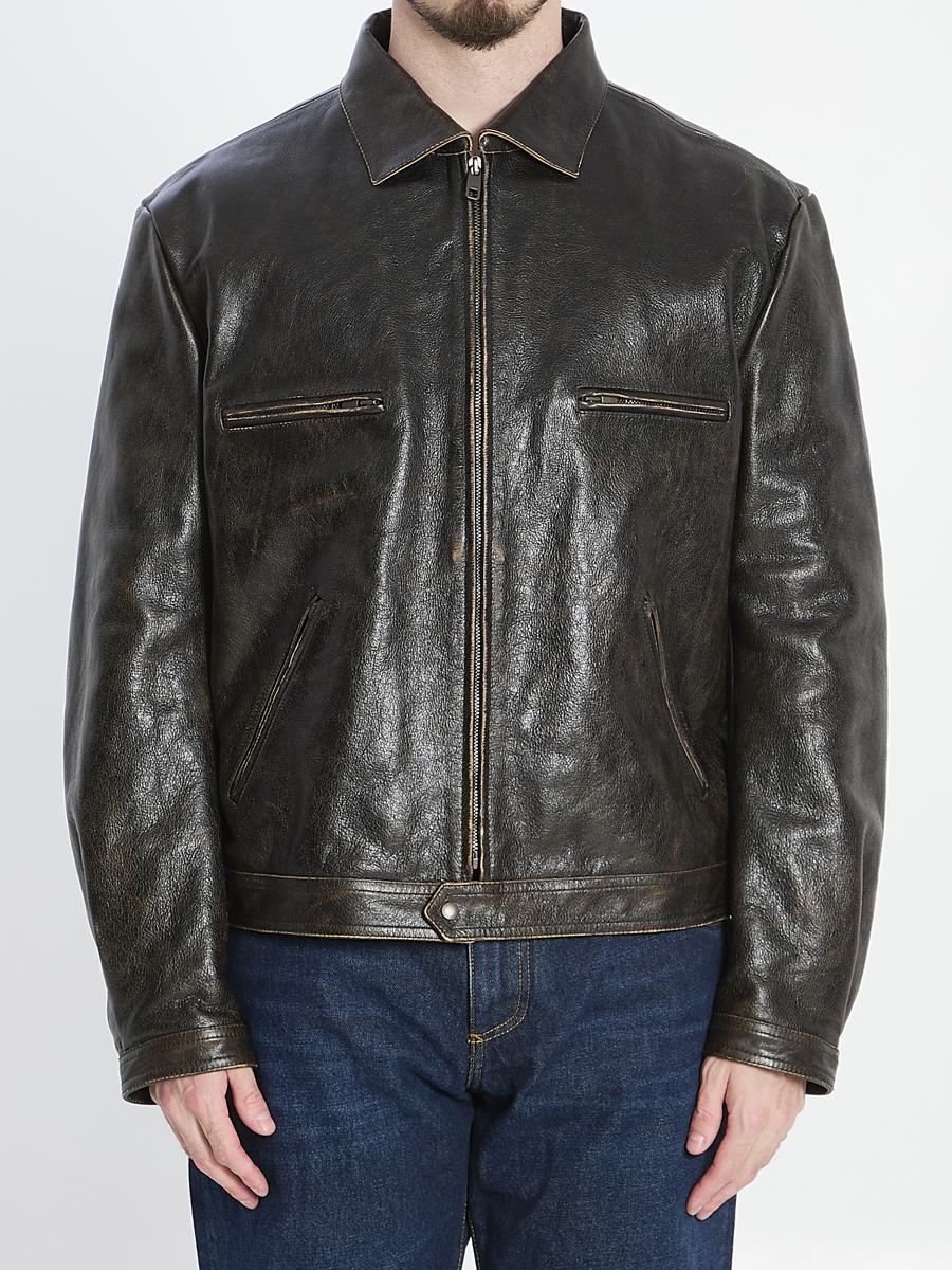 Bomber In Aged-Effect Leather