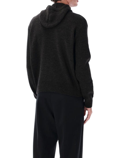 Lemaire Alpaca Wool Hooded Buttoned Sweater