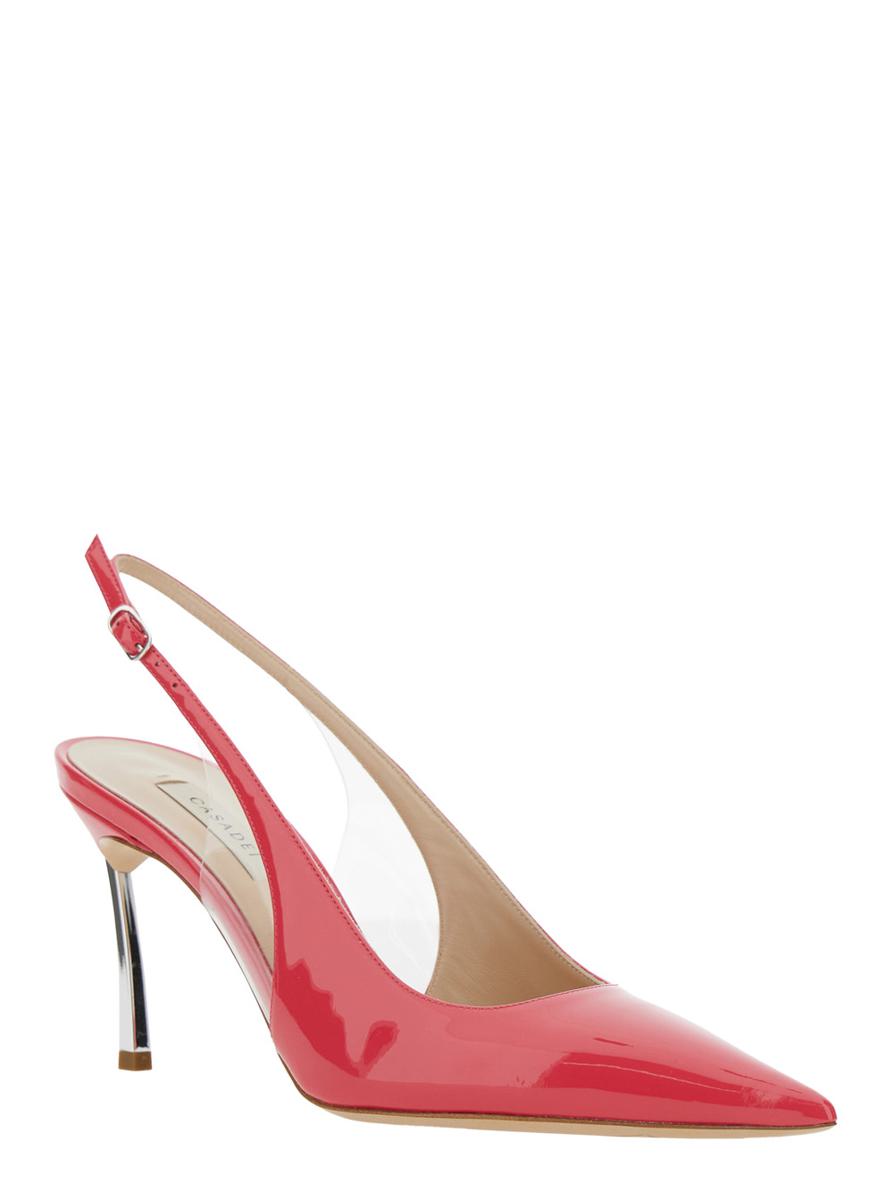 'Superblade Tiffany' Pink Slingback Pumps With High Heel In Patent Leather Woman