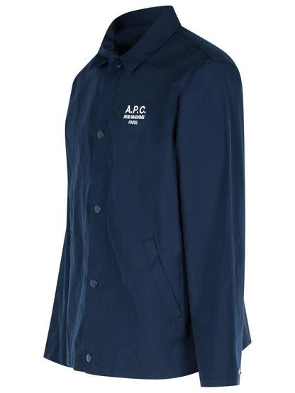 A.P.C. 'Regis' Navy Polyester Blend Shirt