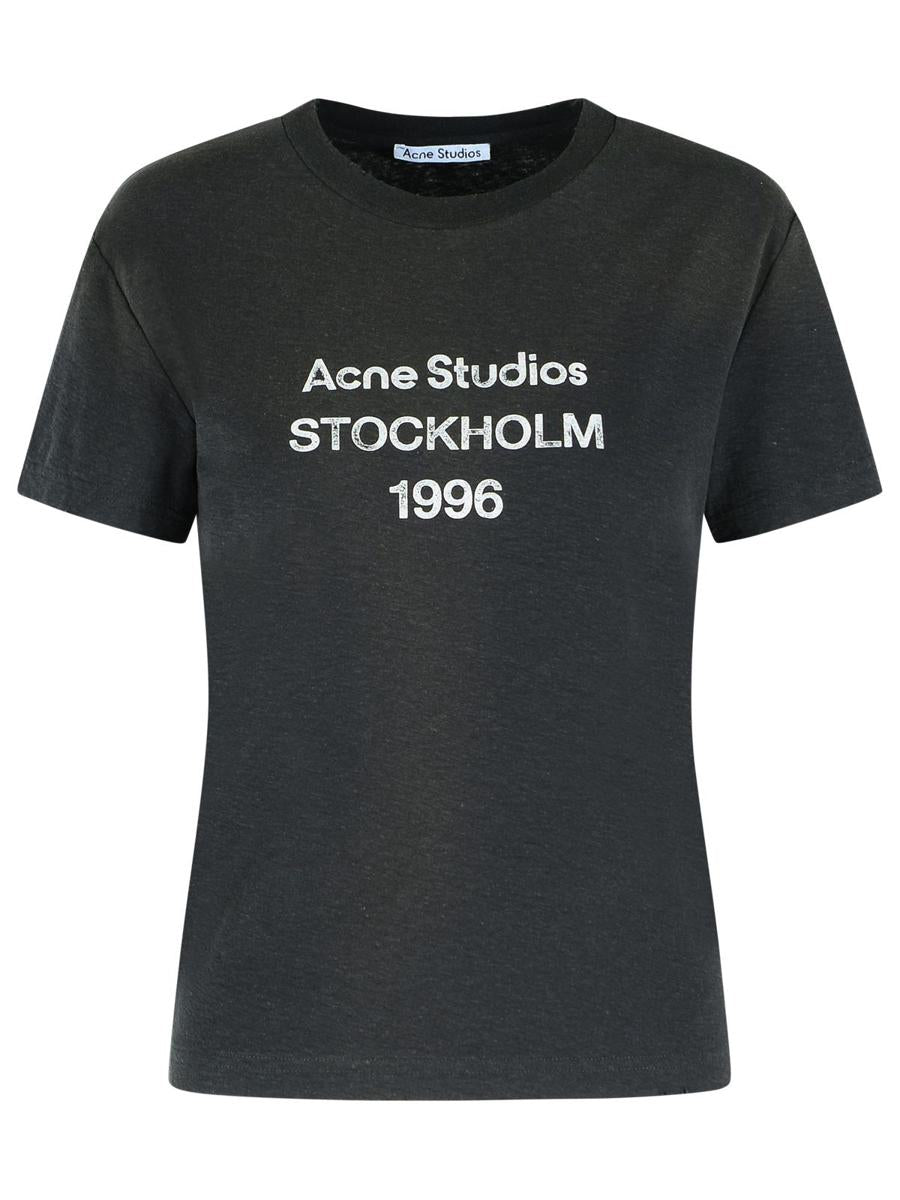 Acne Studios Faded Black Cotton Blend T-Shirt