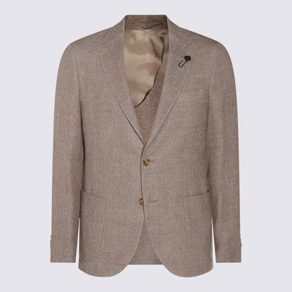 Lardini Beige Linen Blazer