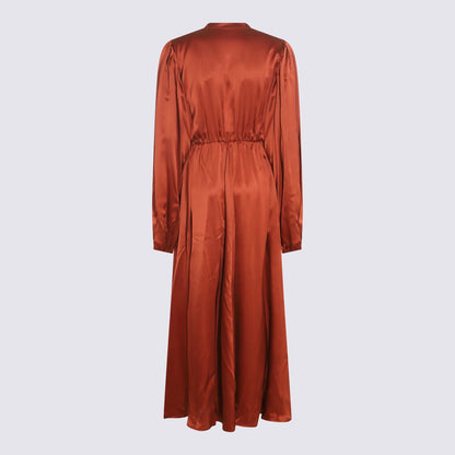 Crida Bronze Satin Matera Long Dress