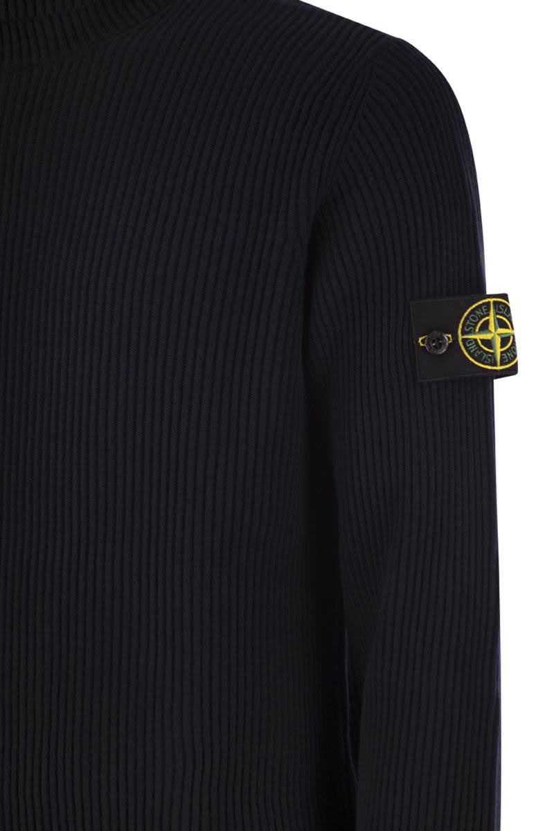 Stone Island Finely Ribbed Turtleneck Sweater